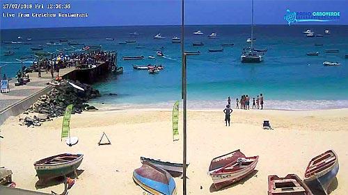 Legitim Hula hop bænk HD Streaming Webcam in Santa Maria harbour, Cape Verde