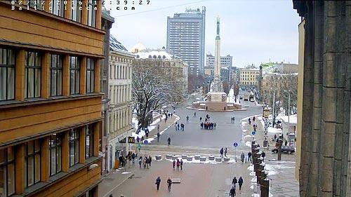 Freedom Monument Square in Riga