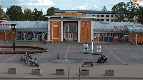 Live Webcam of Sigulda Railway Station Square, Latvia