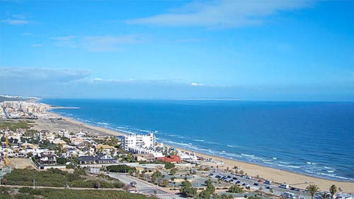 dik badge Kliniek Live Beach Webcam Playa de La Mata, Torrevieja, Spain